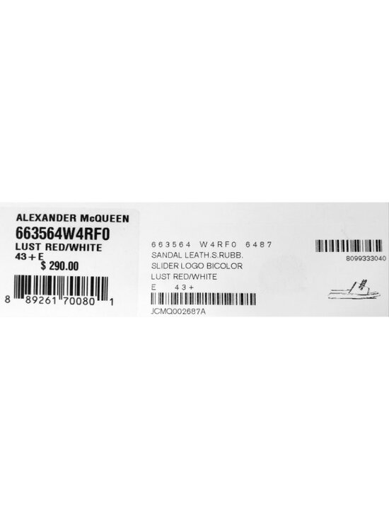 Alexander McQueen Men\'s Logo Pool Rubber Slide Sandals Red IT 43.5 M / US 10.5 main image 5